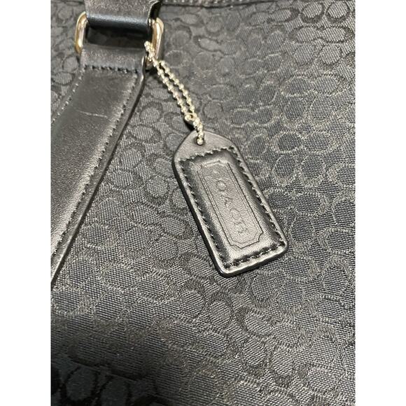 NWT Bundle Coach Large Maggie Tote Bag CY672 Black & CCE78  Coach Black Logo Tote Bag Zip Closure, Double Handles, Pockets, Silver HW Charm